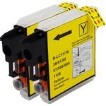 Pack de 2 Brother LC1100Y cartuchos de tinta compatibles amarillo (Ink Hero)