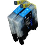 Pack de 2 Brother LC1240C (LC1220) cartuchos de tinta compatibles cyan alta capacidad (Ink Hero)