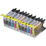 Pack de 10 Brother LC1280 cartuchos de tinta compatibles extra alta capacidad (Ink Hero)