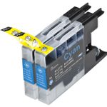 Pack de 2 Brother LC1280C cartuchos de tinta compatibles cyan extra alta capacidad (Ink Hero)