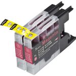 Pack de 2 Brother LC1280M cartuchos de tinta compatibles magenta extra alta capacidad (Ink Hero)