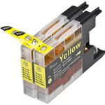 Pack de 2 Brother LC1280Y cartuchos de tinta compatibles amarillo extra alta capacidad (Ink Hero)