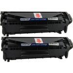 Pack de 2 HP 12A (Q2612A) toner compatibles negro (Ink Hero)