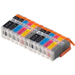 Pack de 12 Canon PGI-570XL & CLI-571XL cartuchos de tinta compatibles alta capacidad (Ink Hero)