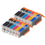 Pack de 12 Canon PGI-580XXL & CLI-581XXL cartuchos de tinta compatibles super alta capacidad (Ink Hero)