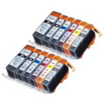 Pack de 12 Canon PGI-520 & CLI-521 cartuchos de tinta compatibles (Ink Hero)