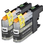 Pack de 2 Brother LC123 (LC121) cartuchos de tinta compatibles alta capacidad negro (Ink Hero)