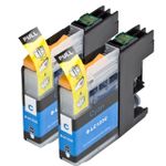 Pack de 2 Brother LC123 (LC121) cartuchos de tinta compatibles alta capacidad cyan (Ink Hero)