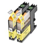 Pack de 2 Brother LC125Y cartuchos de tinta compatibles super alta capacidad amarillo (Ink Hero)