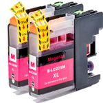 Pack de 2 Brother LC225M cartuchos de tinta compatibles super alta capacidad magenta (Ink Hero)