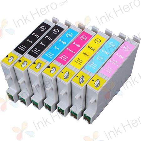 Pack de 7 Epson T0487 cartuchos de tinta compatibles (Ink Hero)