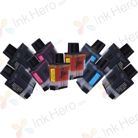 Pack de 10 Brother LC900 cartuchos de tinta compatibles (Ink Hero)