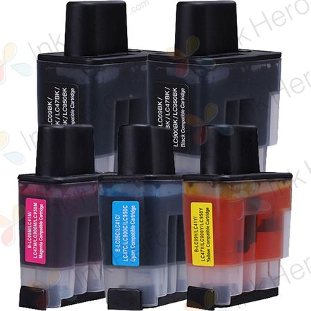 Pack de 5 Brother LC900 cartuchos de tinta compatibles (Ink Hero)