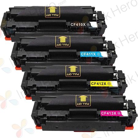 Pack de 4 HP 410X toner compatibles alta capacidad (Ink Hero)