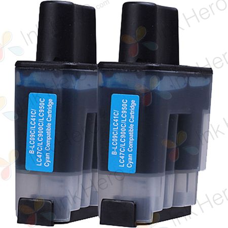 Pack de 2 Brother LC900C cartuchos de tinta cyan compatibles (Ink Hero)