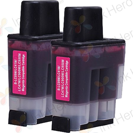 Pack de 2 Brother LC900M cartuchos de tinta magenta compatibles (Ink Hero)