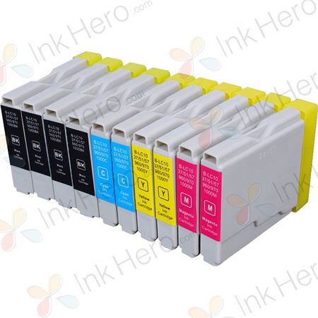 Pack de 10 Brother LC970 cartuchos de tinta compatibles (Ink Hero)