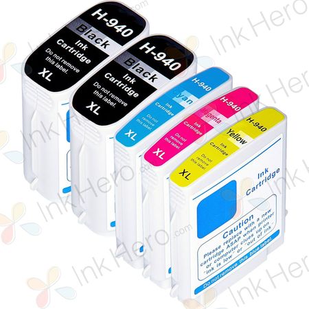 Pack de 5 HP 940XL cartuchos de tinta compatibles alta capacidad (Ink Hero)