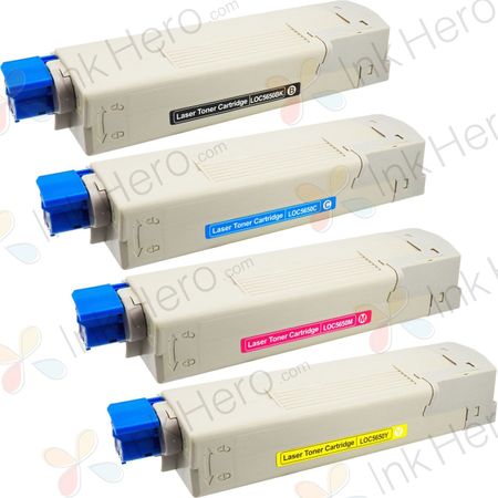 Pack de 4 OkiData C5650 / C5750 toner compatibles alta capacidad (Ink Hero)