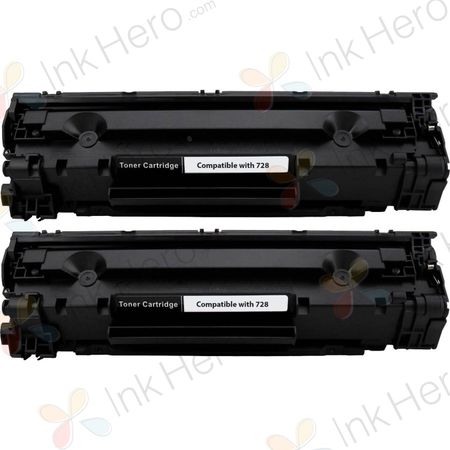 Pack de 2 Canon 728 toner compatibles negro (Ink Hero)