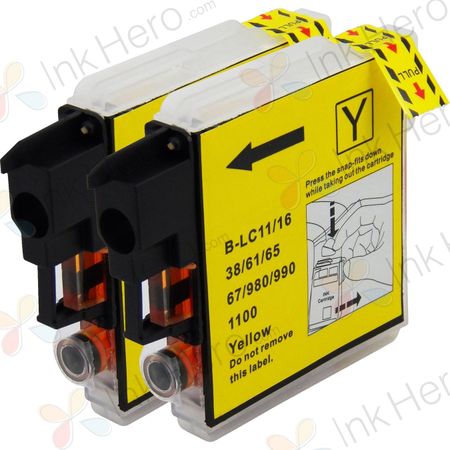 Pack de 2 Brother LC985Y cartuchos de tinta compatibles amarillo (Ink Hero)