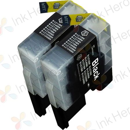 Pack de 2 Brother LC1240BK (LC1220) cartuchos de tinta compatibles negro alta capacidad (Ink Hero)