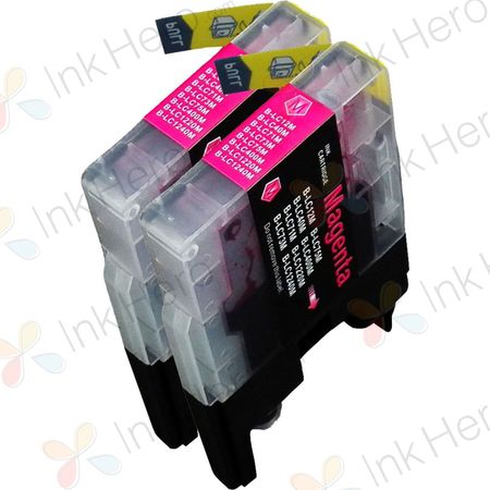 Pack de 2 Brother LC1240M (LC1220) cartuchos de tinta compatibles magenta alta capacidad (Ink Hero)