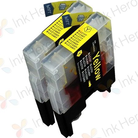 Pack de 2 Brother LC1240Y (LC1220) cartuchos de tinta compatibles amarillo alta capacidad (Ink Hero)