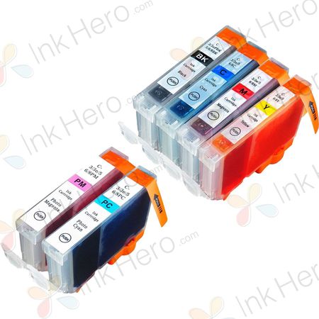 Pack de 6 Canon CLI-8 cartuchos de tinta compatibles (Ink Hero)