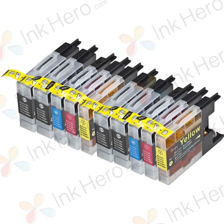 Pack de 10 Brother LC1280 cartuchos de tinta compatibles extra alta capacidad (Ink Hero)