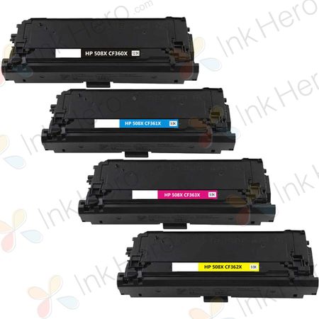 Pack de 4 HP 508X toner compatibles alta capacidad (Ink Hero)