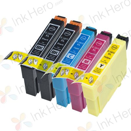 Pack de 5 Epson 18XL XXL cartuchos de tinta compatibles alta capacidad (Ink Hero)