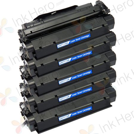 Pack de 5 HP 15A (C7115A) toner compatibles negro (Ink Hero)