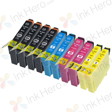 Pack de 10 Epson 16XL XXL cartuchos de tinta compatibles alta capacidad (Ink Hero)