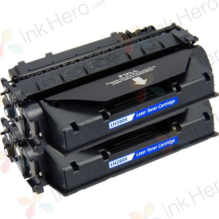 Pack de 2 HP 80X (CF280X) toner compatibles alta capacidad negro (Ink Hero)