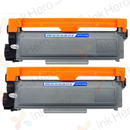 Pack de 2 Brother TN2320 (TN2310) toner compatibles alta capacidad negro (Ink Hero)