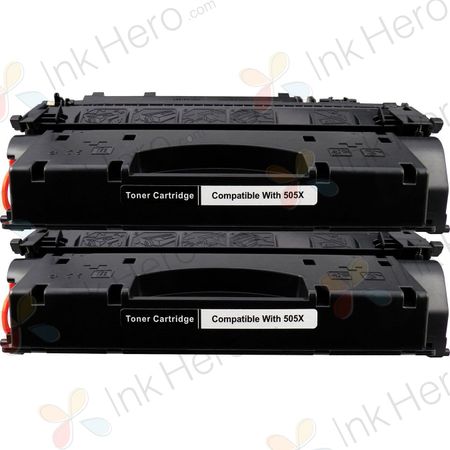 Pack de 2 HP 05X (CE505X) toner compatibles alta capacidad negro (Ink Hero)