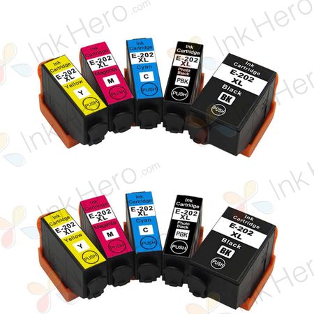 Pack de 10 Epson 202XL cartuchos de tinta compatibles alta capacidad (Ink Hero)