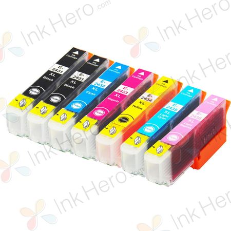 Pack de 7 Epson 24XL cartuchos de tinta compatibles alta capacidad (Ink Hero)