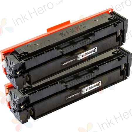 Pack de 2 HP 201X / CF400X (201A / CF400A) toner compatibles alta capacidad negro (Ink Hero)