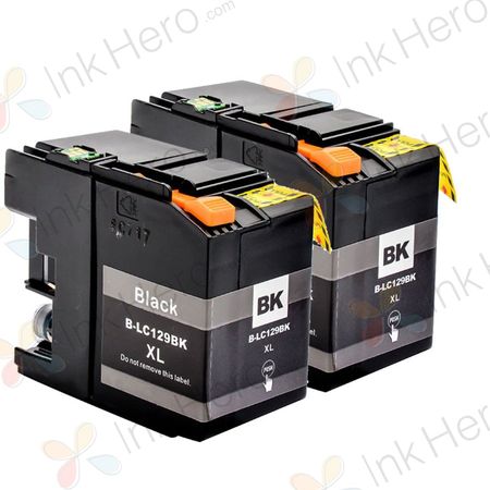 Pack de 2 Brother LC129BK cartuchos de tinta compatibles ultra alta capacidad (Ink Hero)