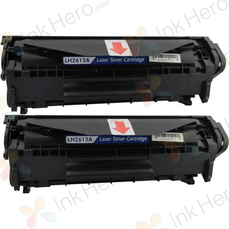 Pack de 2 HP 12A (Q2612A) toner compatibles negro (Ink Hero)