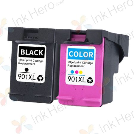 Pack de 2 HP 901XL cartuchos de tinta compatibles alta capacidad (Ink Hero)