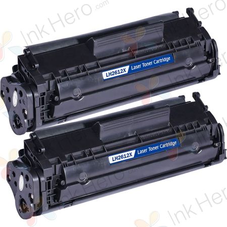 Pack de 2 HP 12X (Q2612X) toner compatibles alta capacidad negro (Ink Hero)