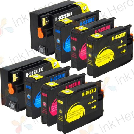 Pack de 8 HP 932XL & 933XL cartuchos de tinta compatibles alta capacidad (Ink Hero)