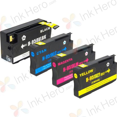 Pack de 4 HP 950XL & 951XL cartuchos de tinta compatibles alta capacidad (Ink Hero)