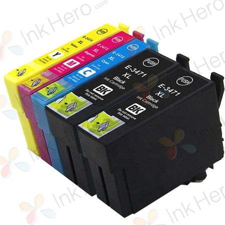 Pack de 5 Epson 34XL cartuchos de tinta compatibles alta capacidad (Ink Hero)