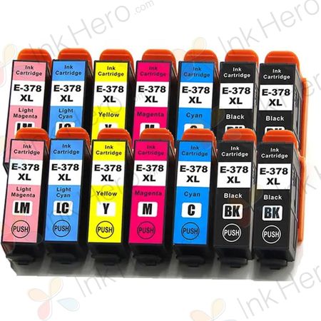 Pack de 14 Epson 378XL cartuchos de tinta compatibles alta capacidad (Ink Hero)