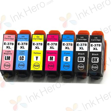 Pack de 7 Epson 378XL cartuchos de tinta compatibles alta capacidad (Ink Hero)