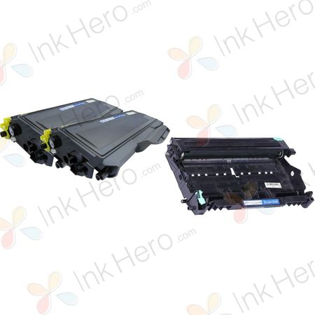 Pack de 3 Brother TN2120 & DR2100 toner & tambor compatibles (Ink Hero)